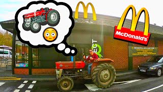 Mcdonalds DriveThru With My Vintage Massey Ferguson 135 Tractor [upl. by Edina]