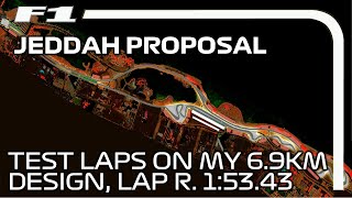 Test laps on my 69km Jeddah Street Circuit proposal [upl. by Demetris]