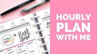 Hourly Plan With Me  Planning in an Hourly Classic Happy Planner to Increase Productivity [upl. by Atinid]